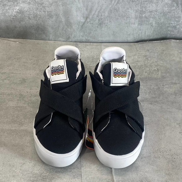 Goats Women's Black Canvas Crisscross Straps Platform Slip-On Sneakers SZ 6 - Picture 6 of 12